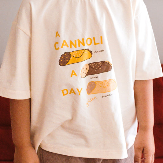 Cannoli Mid Sleeve Tee Buttercream