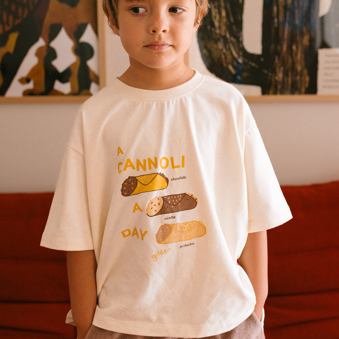 Cannoli Mid Sleeve Tee Buttercream
