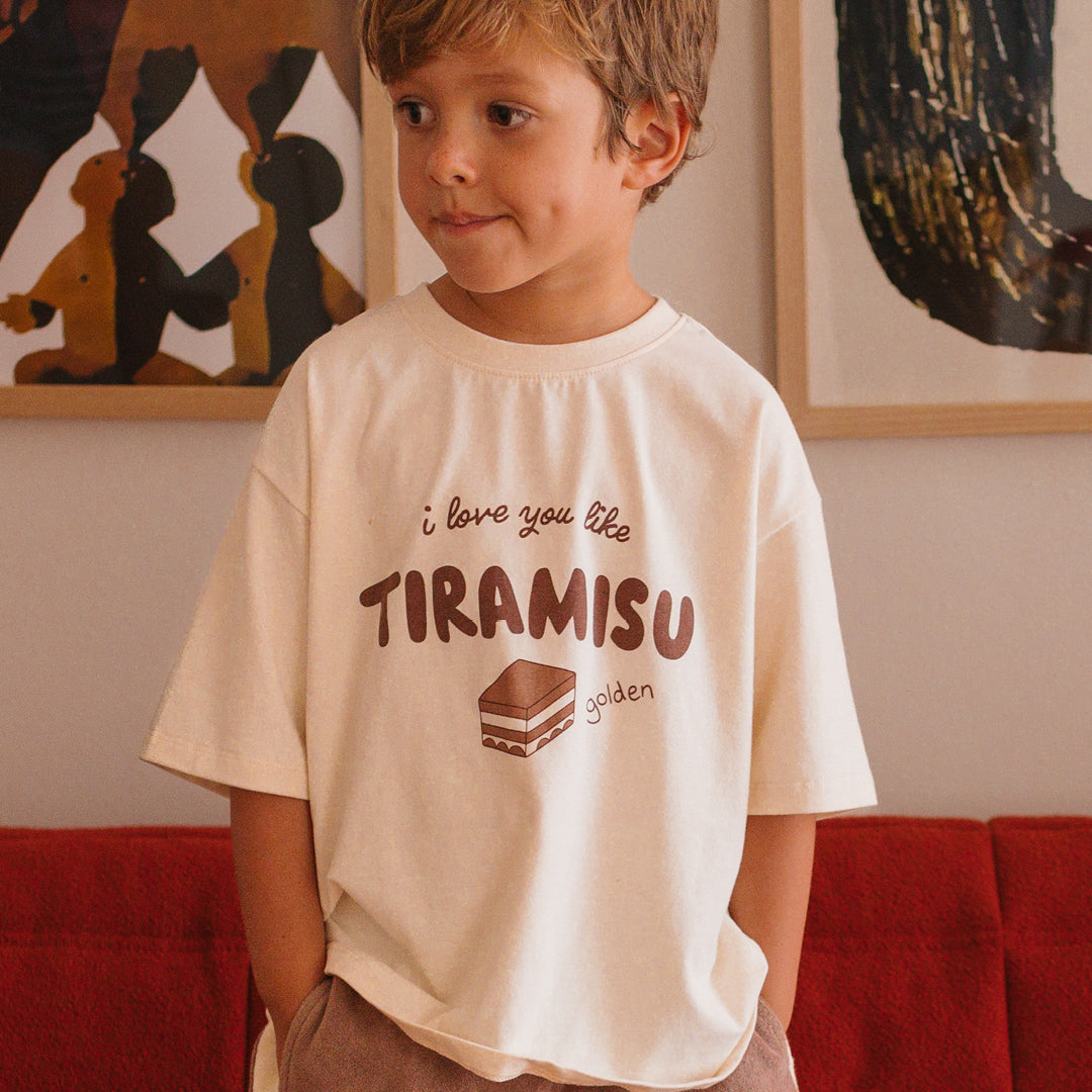 Tiramisu Mid Sleeve Tee Buttercream
