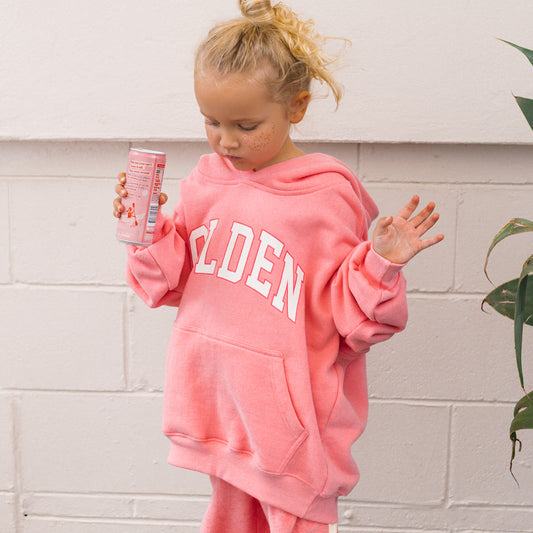 Golden Hoodie Pink Icing