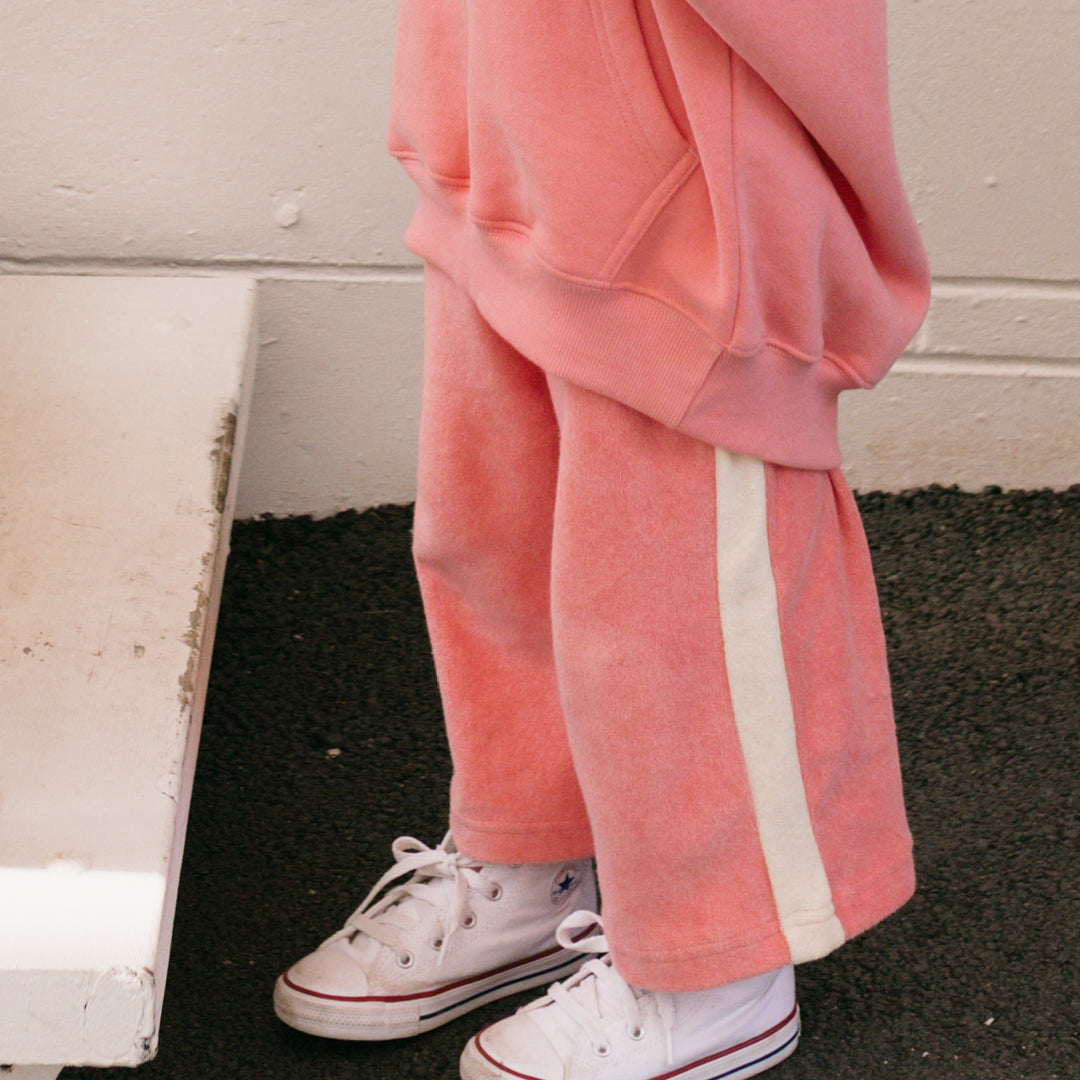 Swan Wide Leg Pants Terry Towel Pink Icing & Buttercream