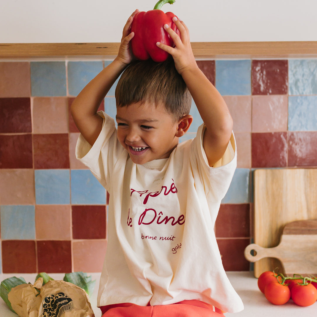 Après Le Diner Mid Sleeve Tee Buttercream