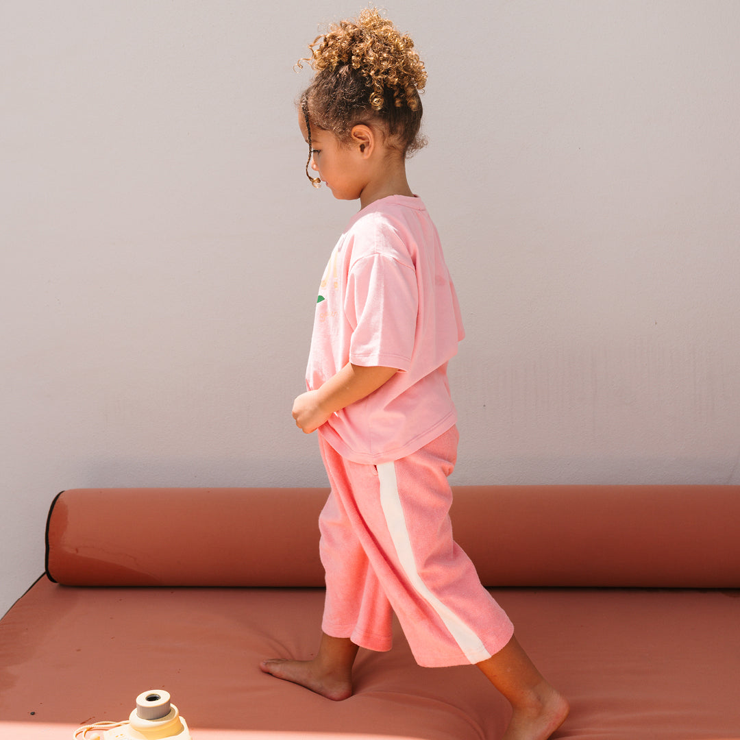 Swan Wide Leg Pants Terry Towel Pink Icing & Buttercream