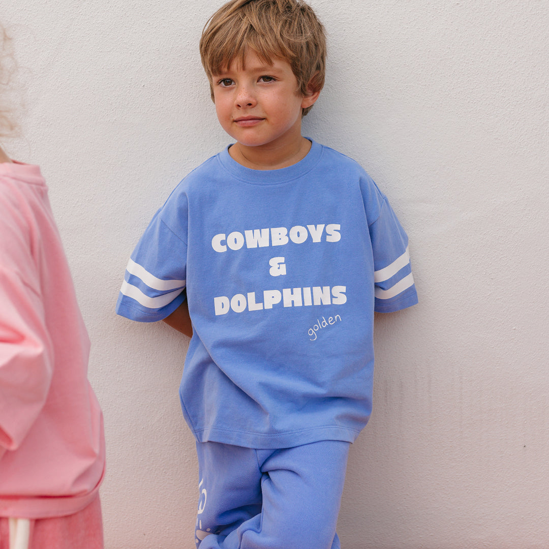 Cowboys & Dolphins Mid Sleeve Tee Pool Blue
