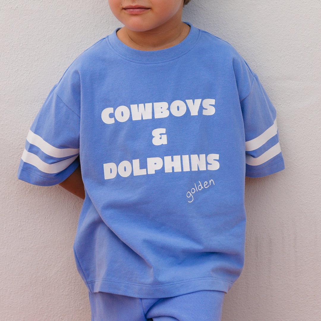 Cowboys & Dolphins Mid Sleeve Tee Pool Blue