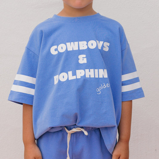 Cowboys & Dolphins Mid Sleeve Tee Pool Blue