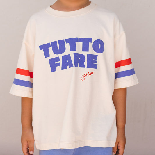 Tutto Fare Mid Sleeve Tee Buttercream