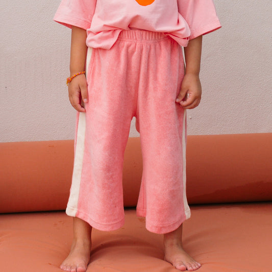 Swan Wide Leg Pants Terry Towel Pink Icing & Buttercream