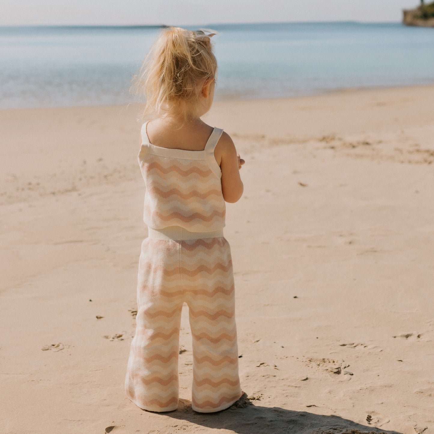 Seashore Knit Set (Crop top and Pants) Strawberry Cream