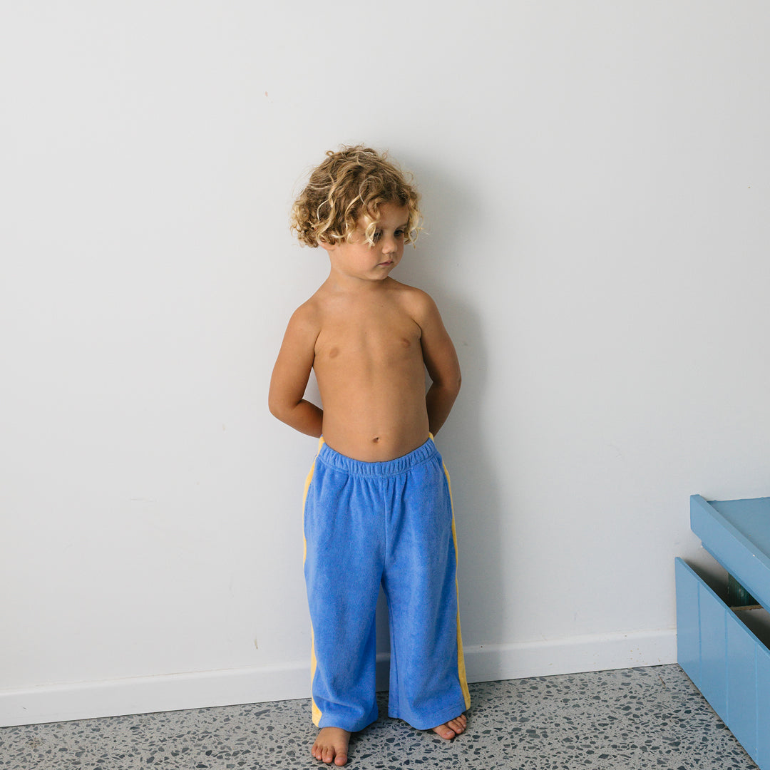 Ciao Tutti Relaxed Pants Pool Blue & Golden Cream