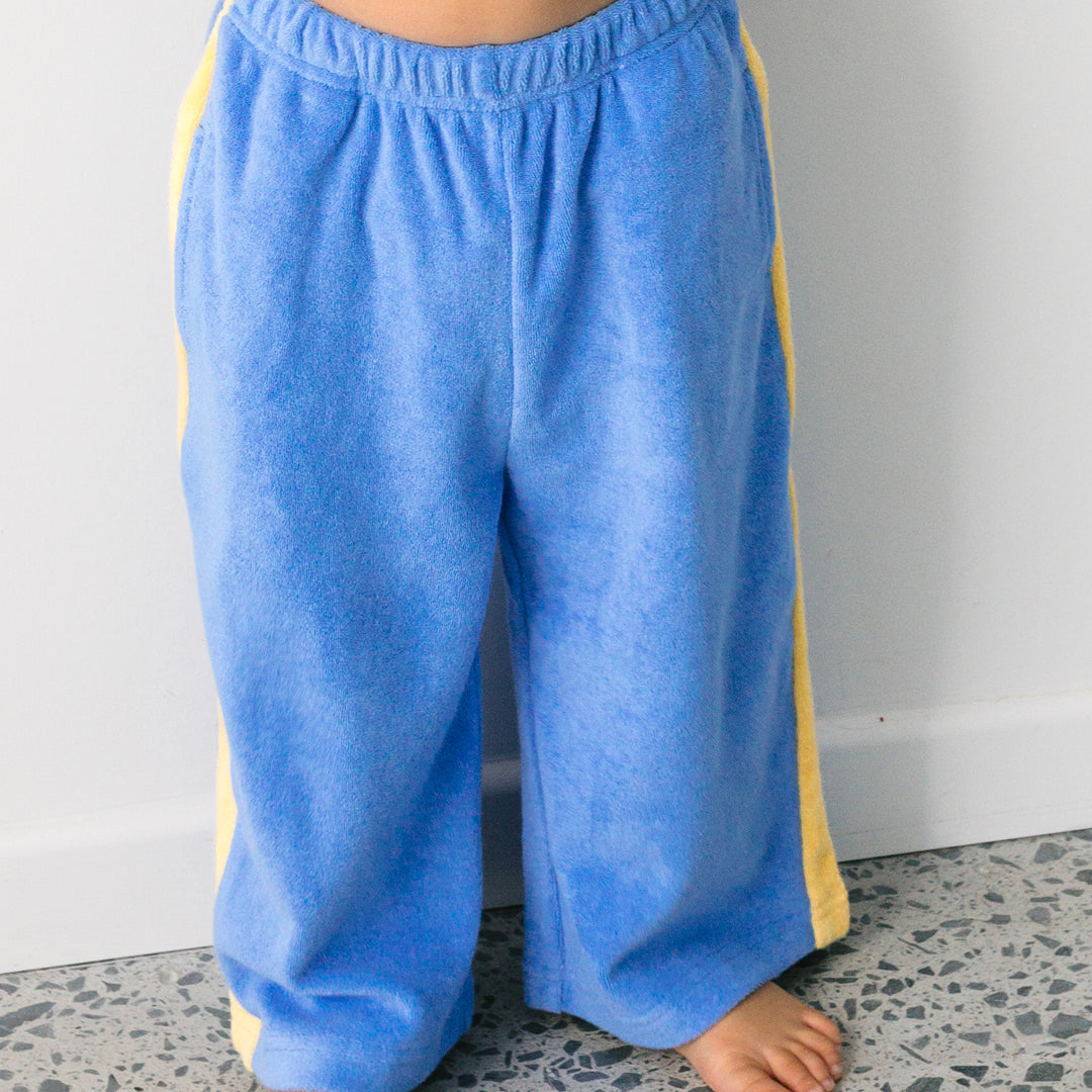 Ciao Tutti Relaxed Pants Pool Blue & Golden Cream