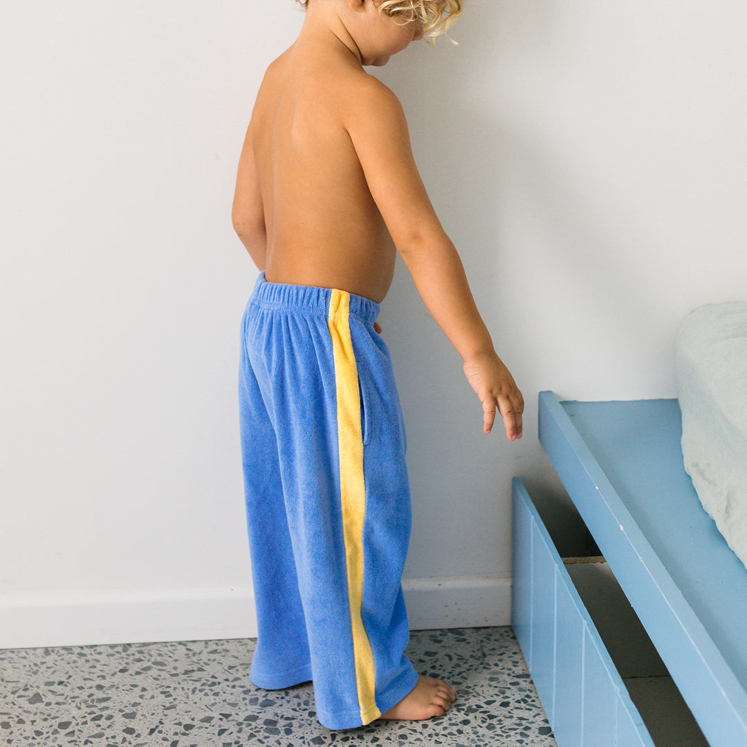 Ciao Tutti Relaxed Pants Pool Blue & Golden Cream