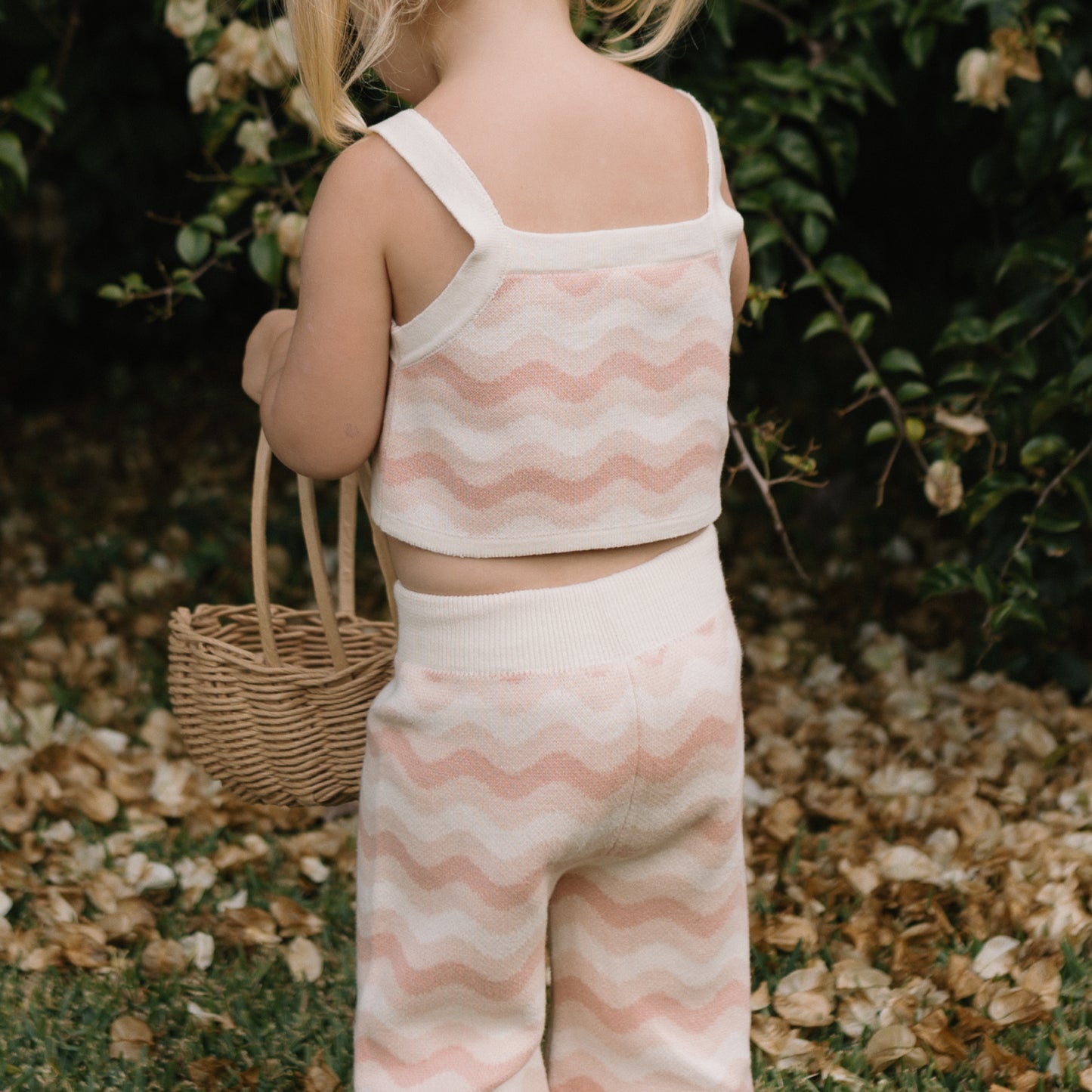 Seashore Knit Set (Crop top and Pants) Strawberry Cream