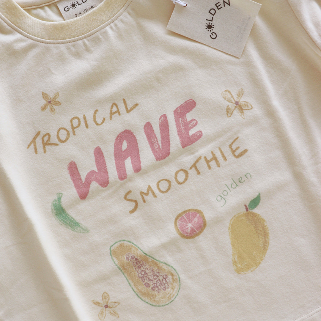 Tropical Wave Mid Sleeve Tee Vanilla Parfait