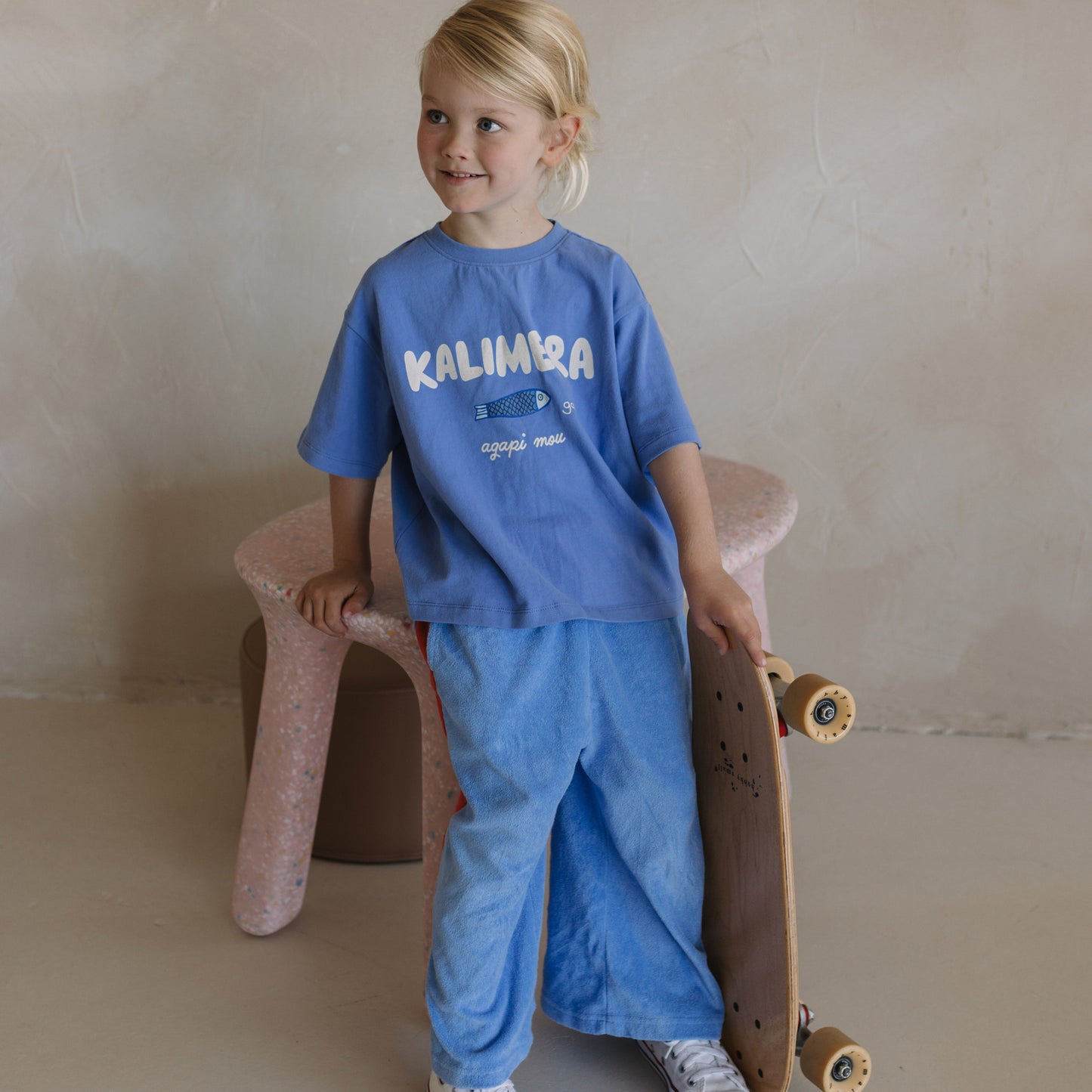 Kalimera Mid Sleeve Tee Deep Sea Blue