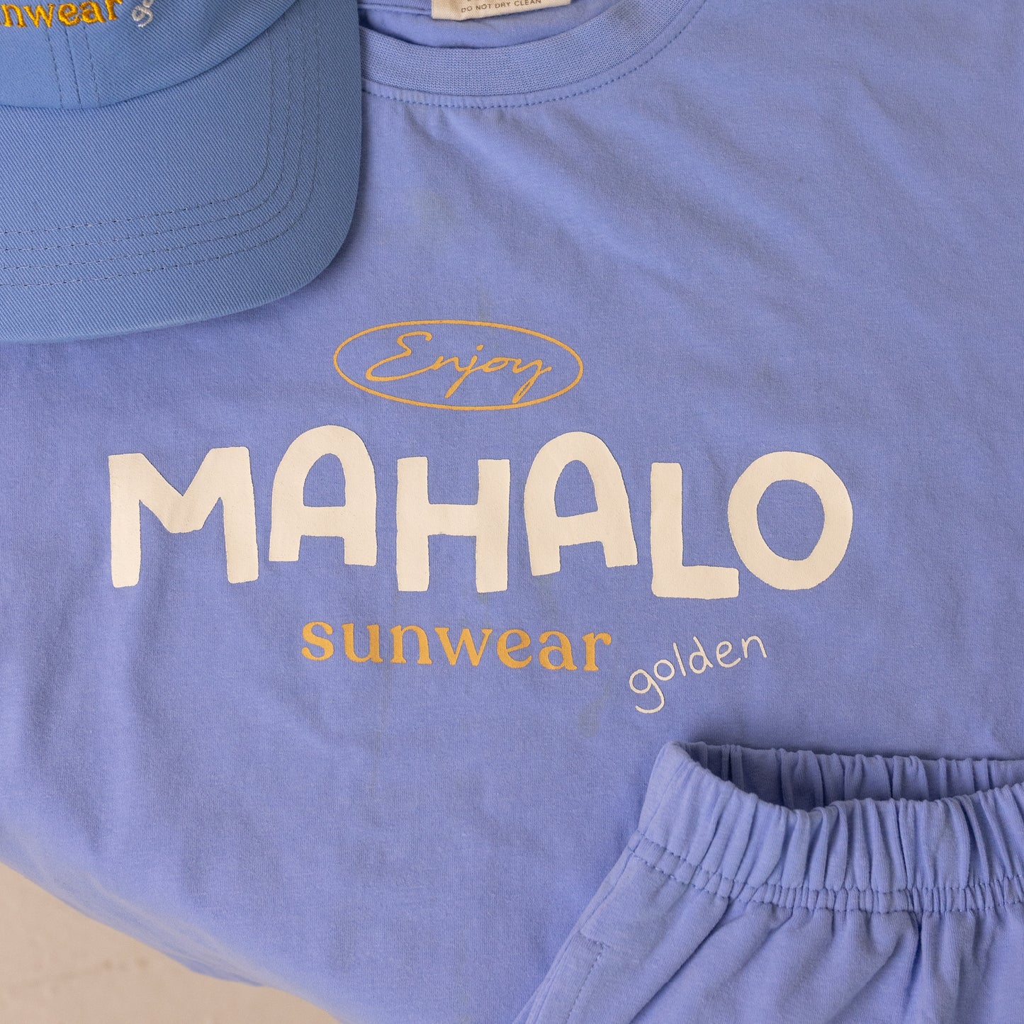 Mahalo Mid Sleeve Tee Sea Blue