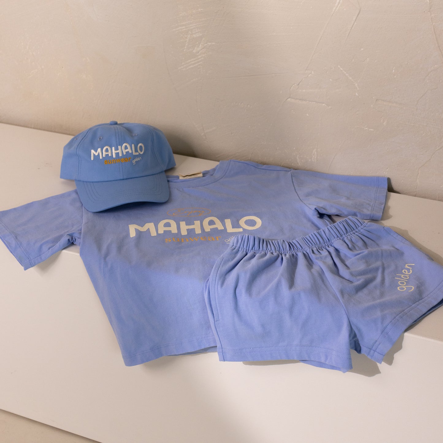Mahalo Mid Sleeve Tee Sea Blue