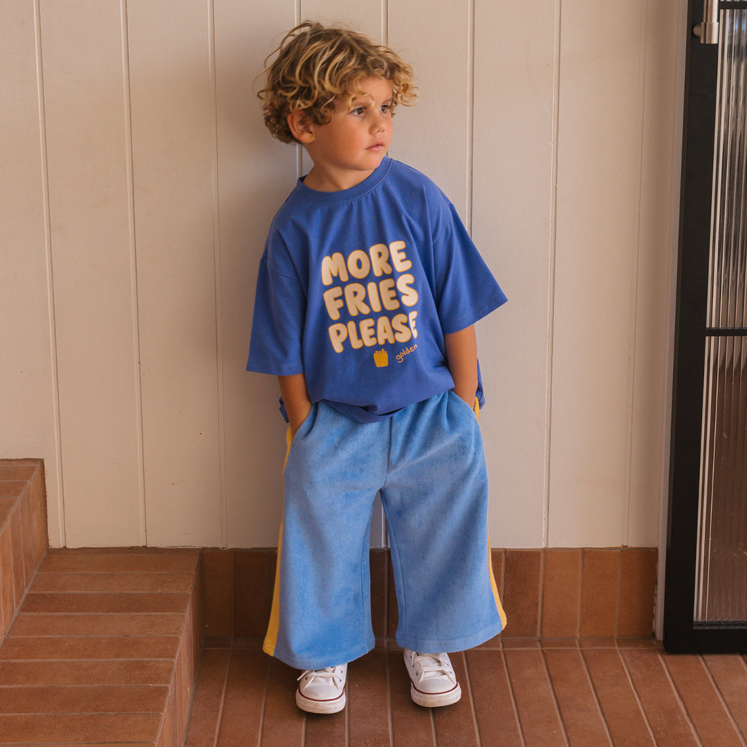 Ciao Tutti Relaxed Pants Pool Blue & Golden Cream