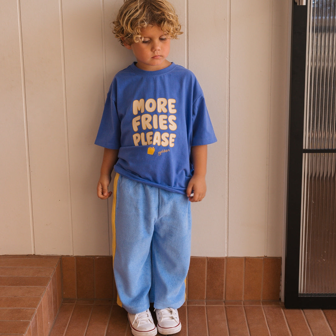 Ciao Tutti Relaxed Pants Pool Blue & Golden Cream