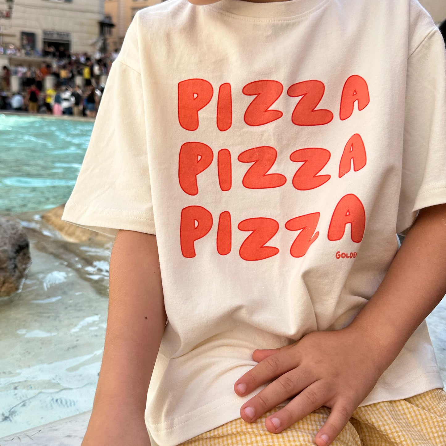 Pizza Mid Sleeve Tee Eggnog