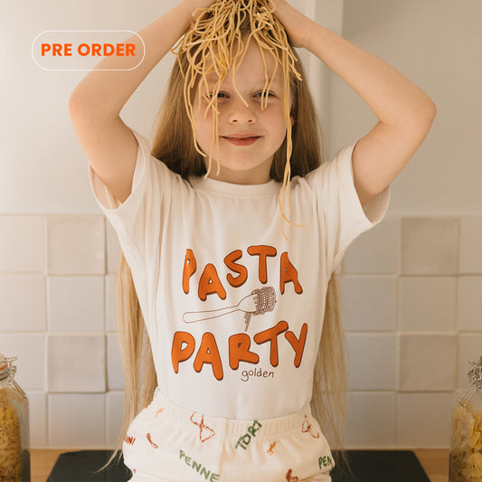 PRE ORDER Pasta Party Mid Sleeve Tee Marshmallow