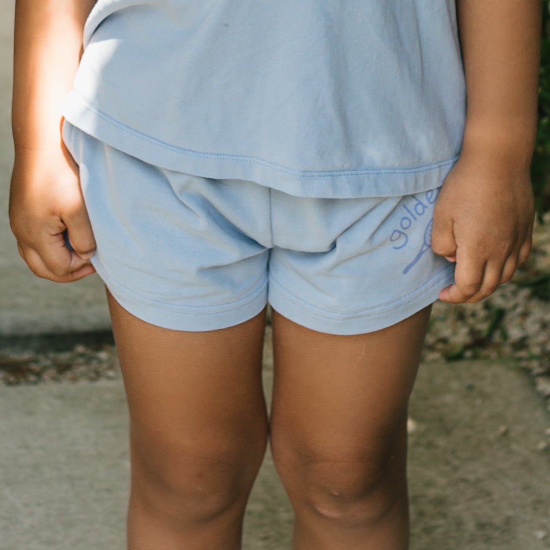 Retro Boy Shorts Palm Blue