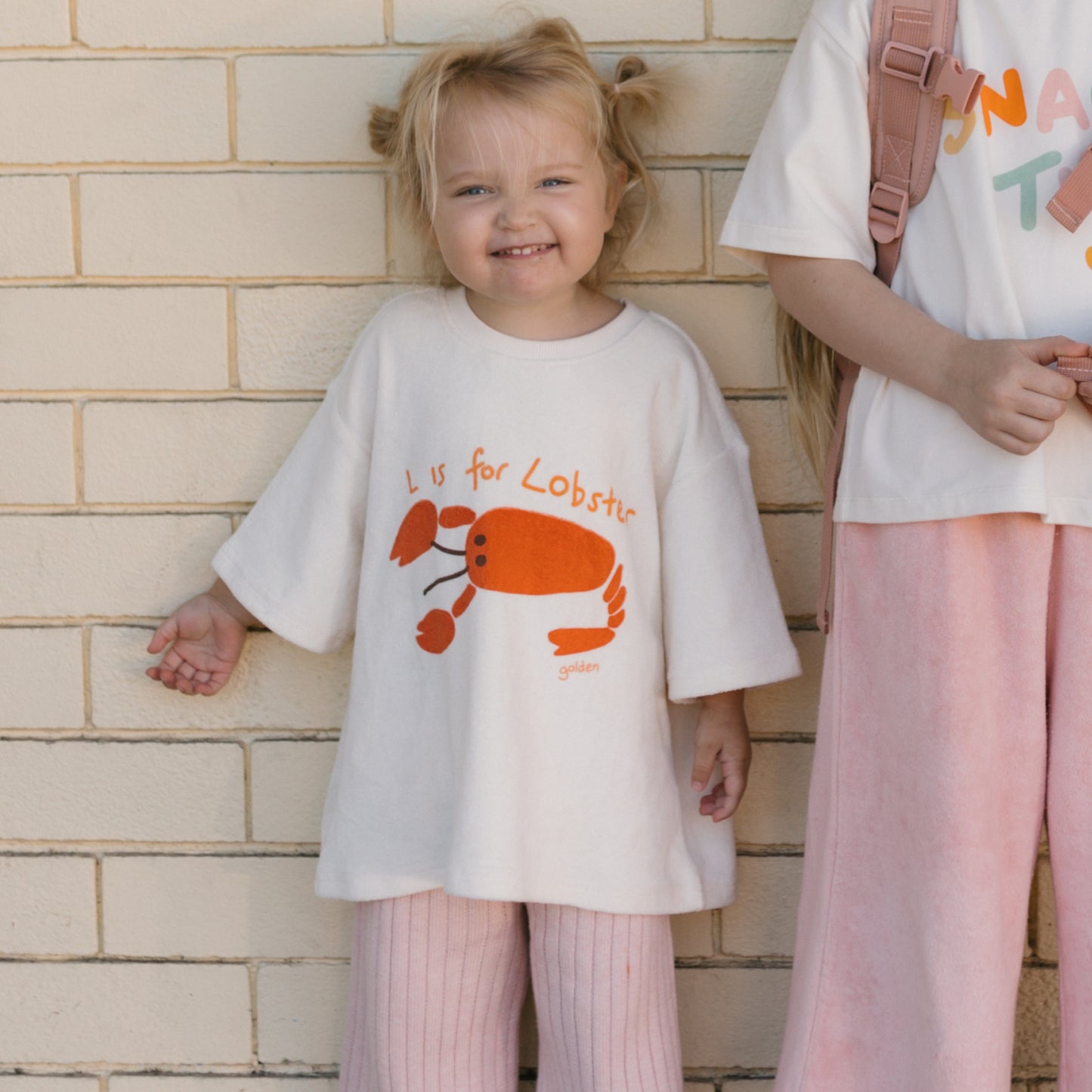 Lobster Mid Sleeve Tee Terry Towel Buttercream