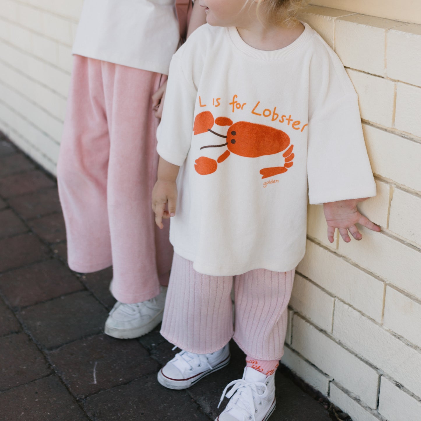 Lobster Mid Sleeve Tee Terry Towel Buttercream