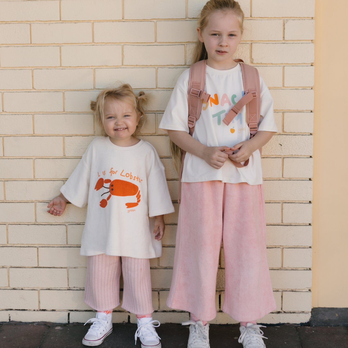 Snack Time Mid Sleeve Tee Buttercream