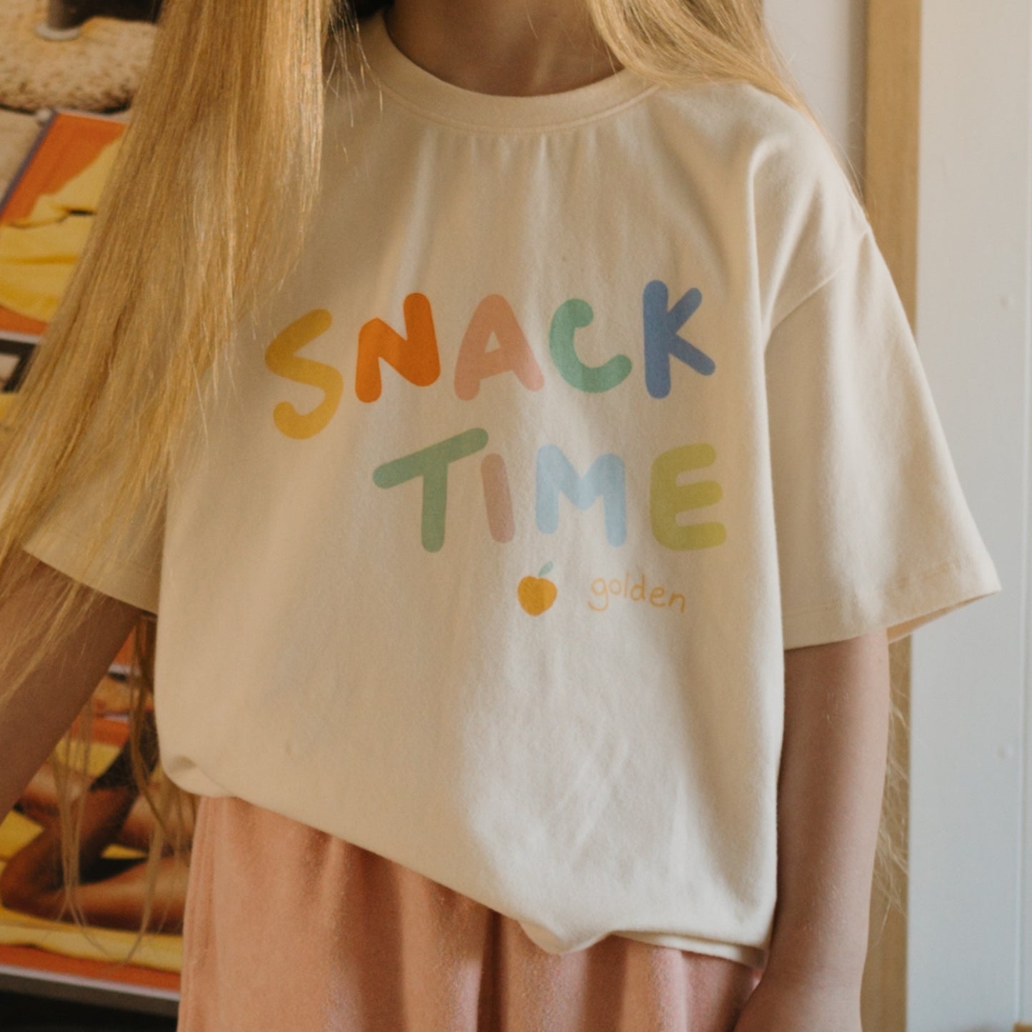 Snack Time Mid Sleeve Tee Buttercream