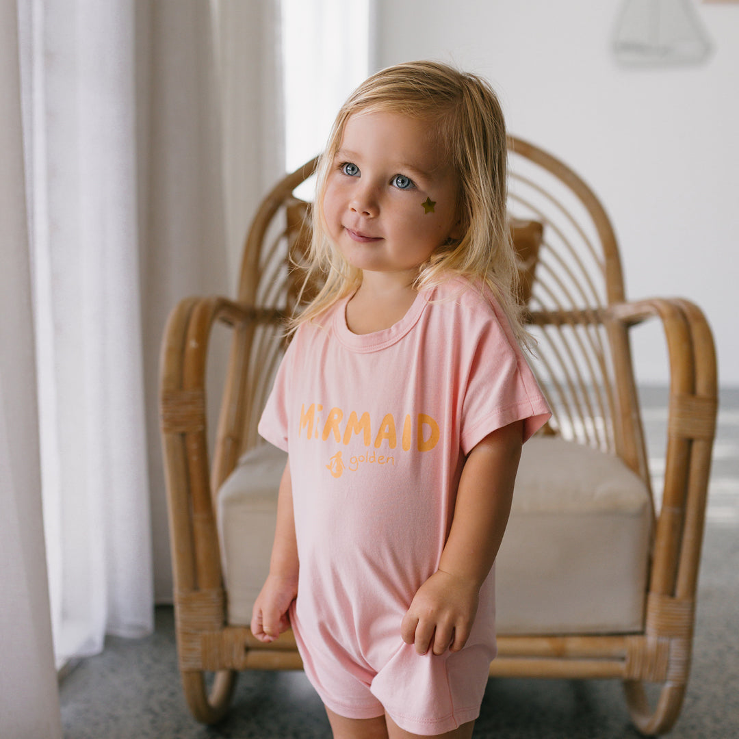 Mermaid Playsuit Pink Cream