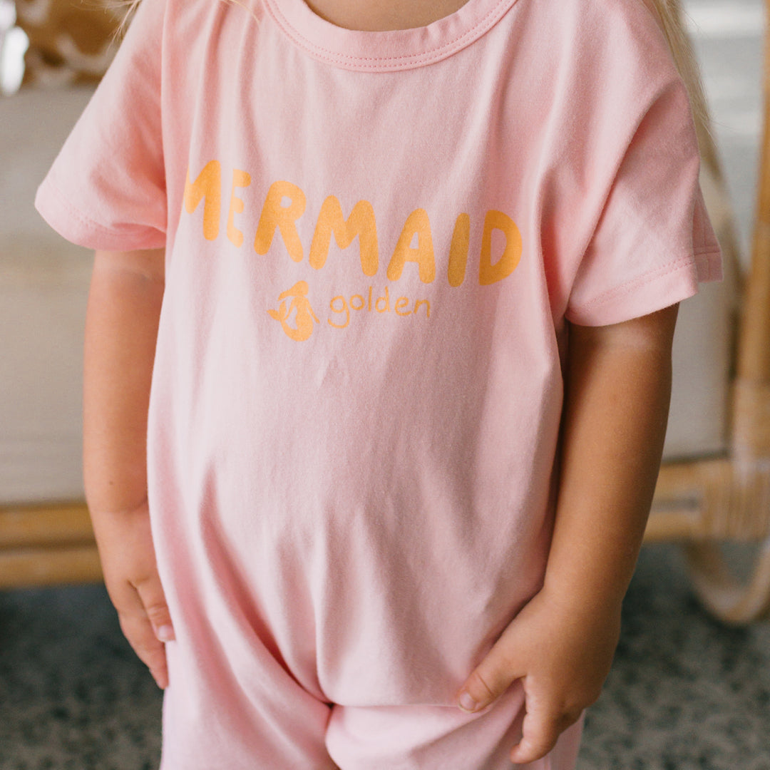 Mermaid Playsuit Pink Cream