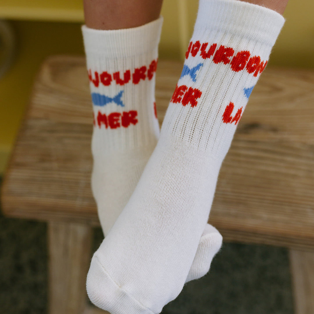 Bonjour La Mer Socks Vanilla