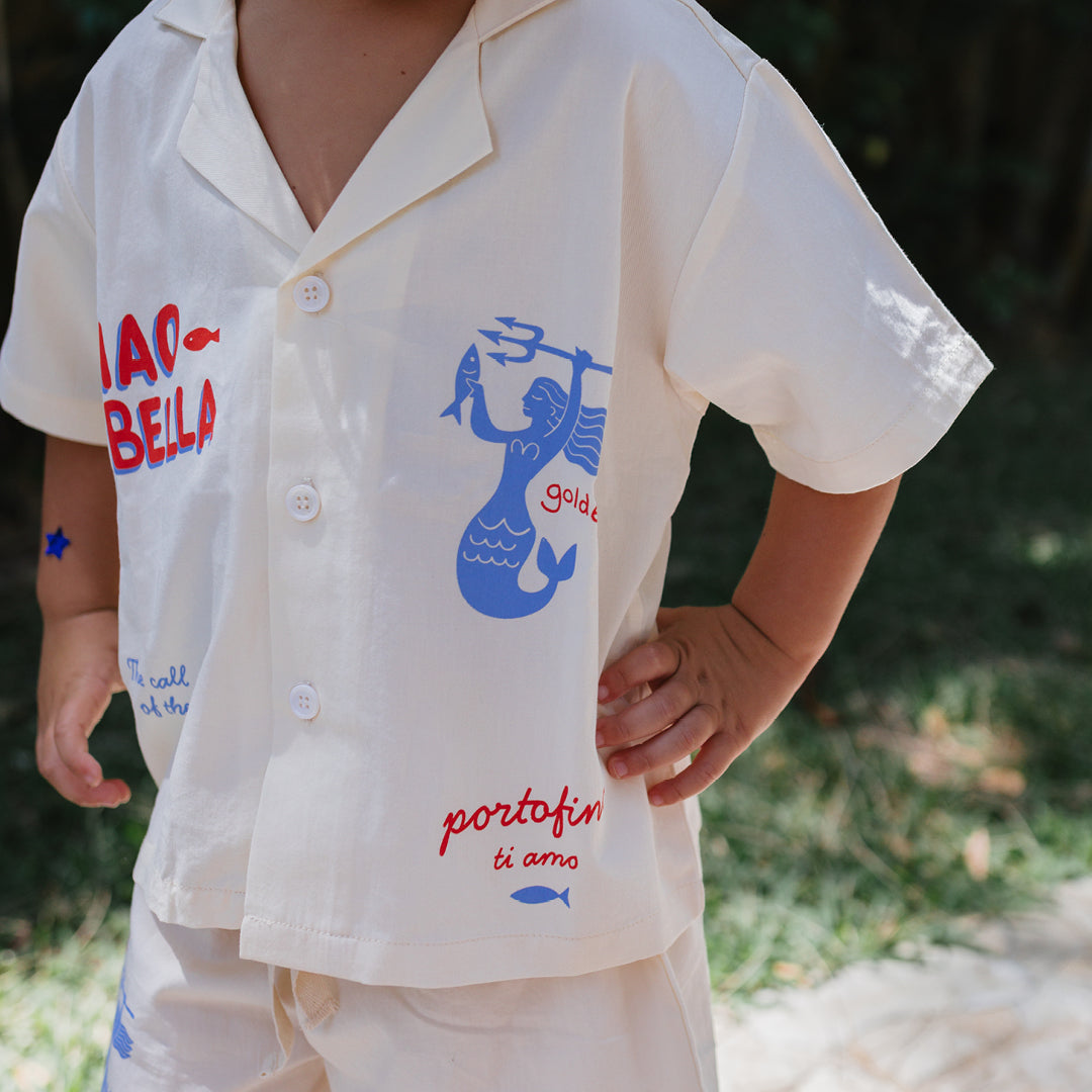 Ciao Bella Sirena Lounge SET (Shirt & Shorts) Buttercream