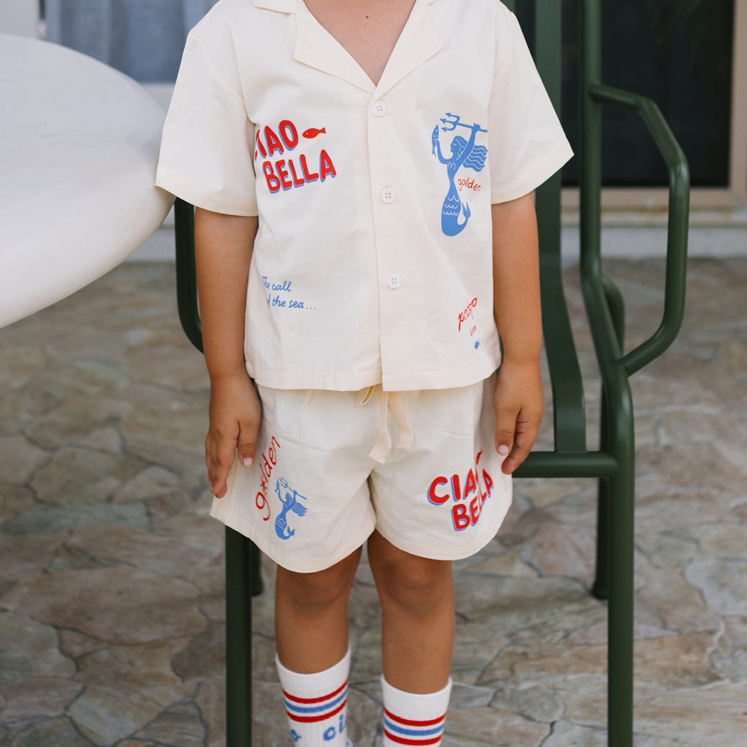 Ciao Bella Sirena Lounge SET (Shirt & Shorts) Buttercream