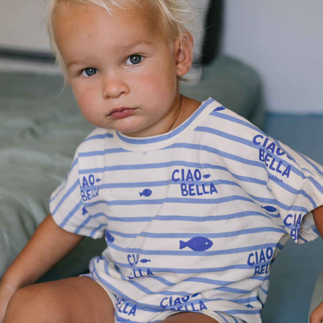 Ciao Bella Pesci Playsuit Buttercream Stripe