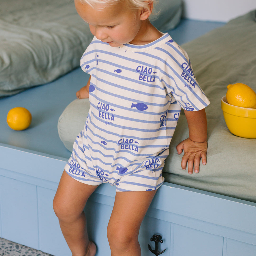 Ciao Bella Pesci Playsuit Buttercream Stripe