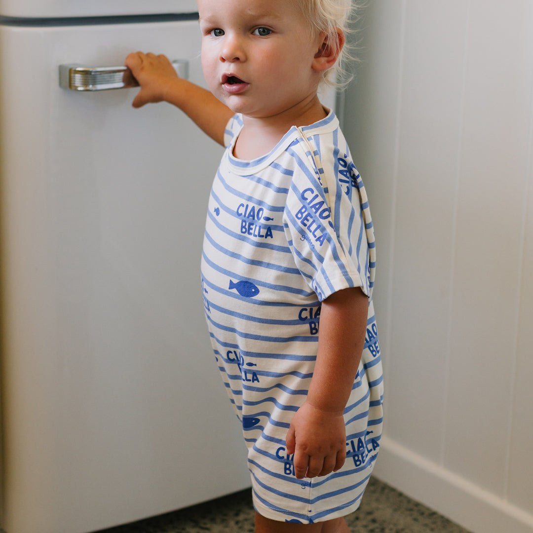 Ciao Bella Pesci Playsuit Buttercream Stripe