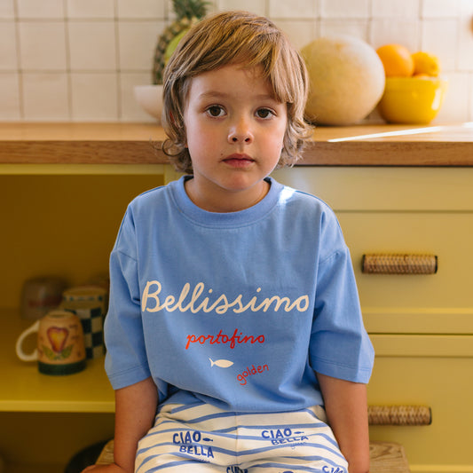 Bellissimo Mid Sleeve Tee Pool Blue
