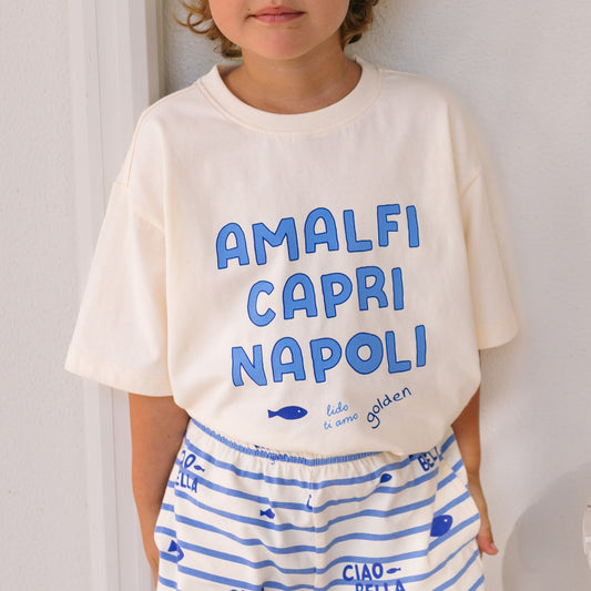 Italian Holiday Mid Sleeve Tee Buttercream