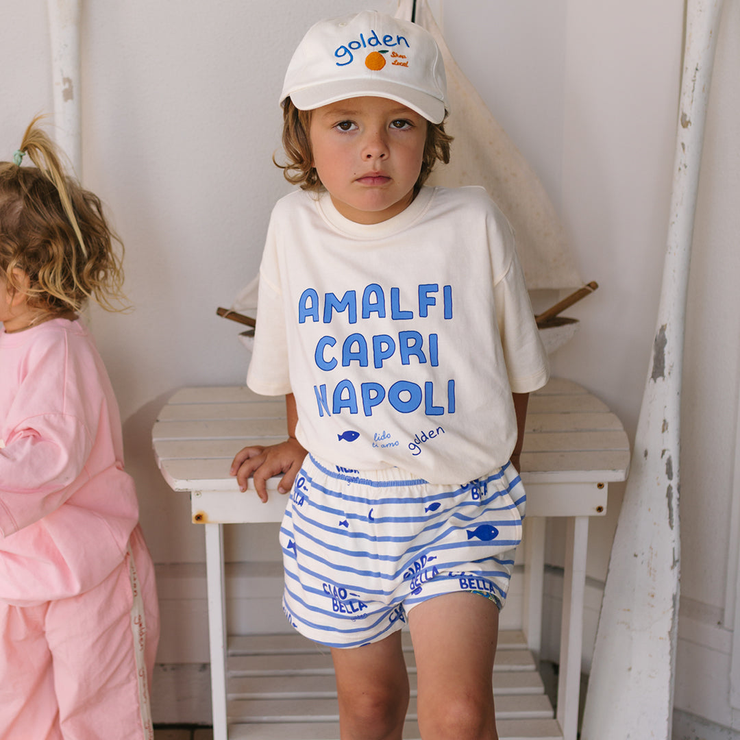 Italian Holiday Mid Sleeve Tee Buttercream