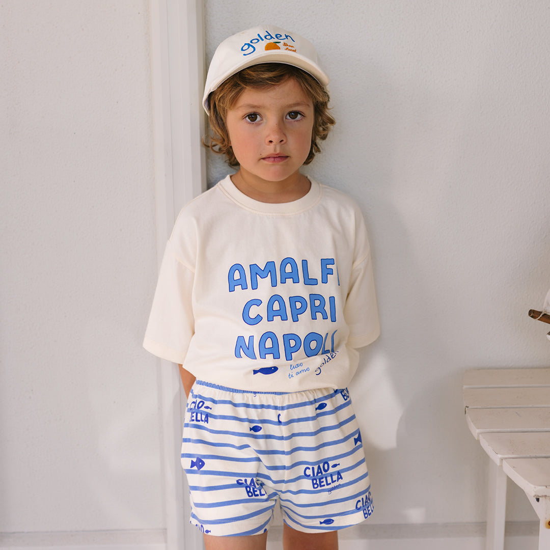 Italian Holiday Mid Sleeve Tee Buttercream