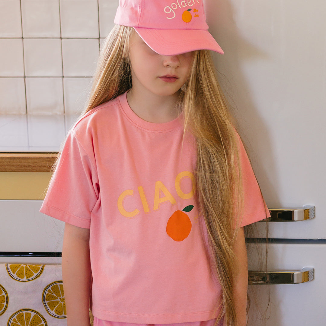 Ciao Mid Sleeve Tee Pink Icing