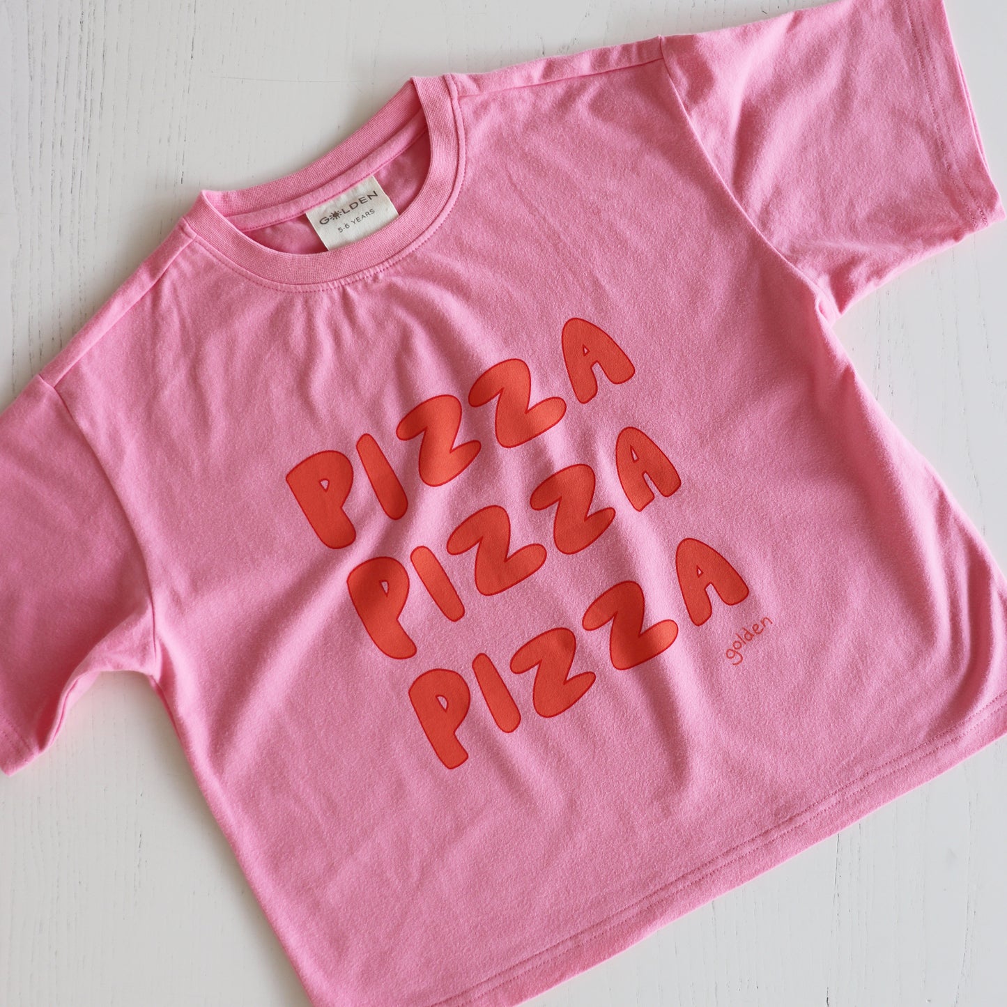 Pizza Mid Sleeve Tee Meringue Pink