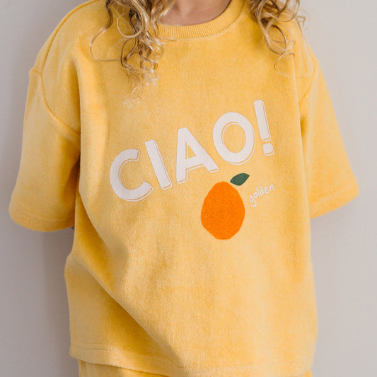 Ciao Mid Sleeve Tee Golden Cream