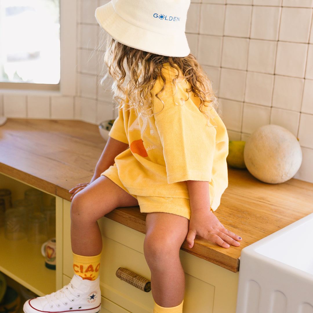 Ciao Mid Sleeve Tee Golden Cream