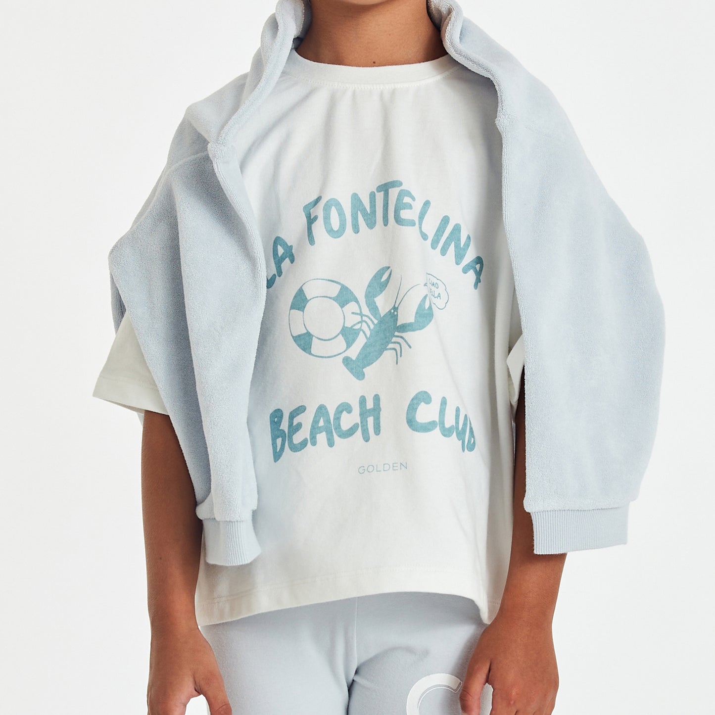 Beach Club Mid Sleeve Tee Natural White