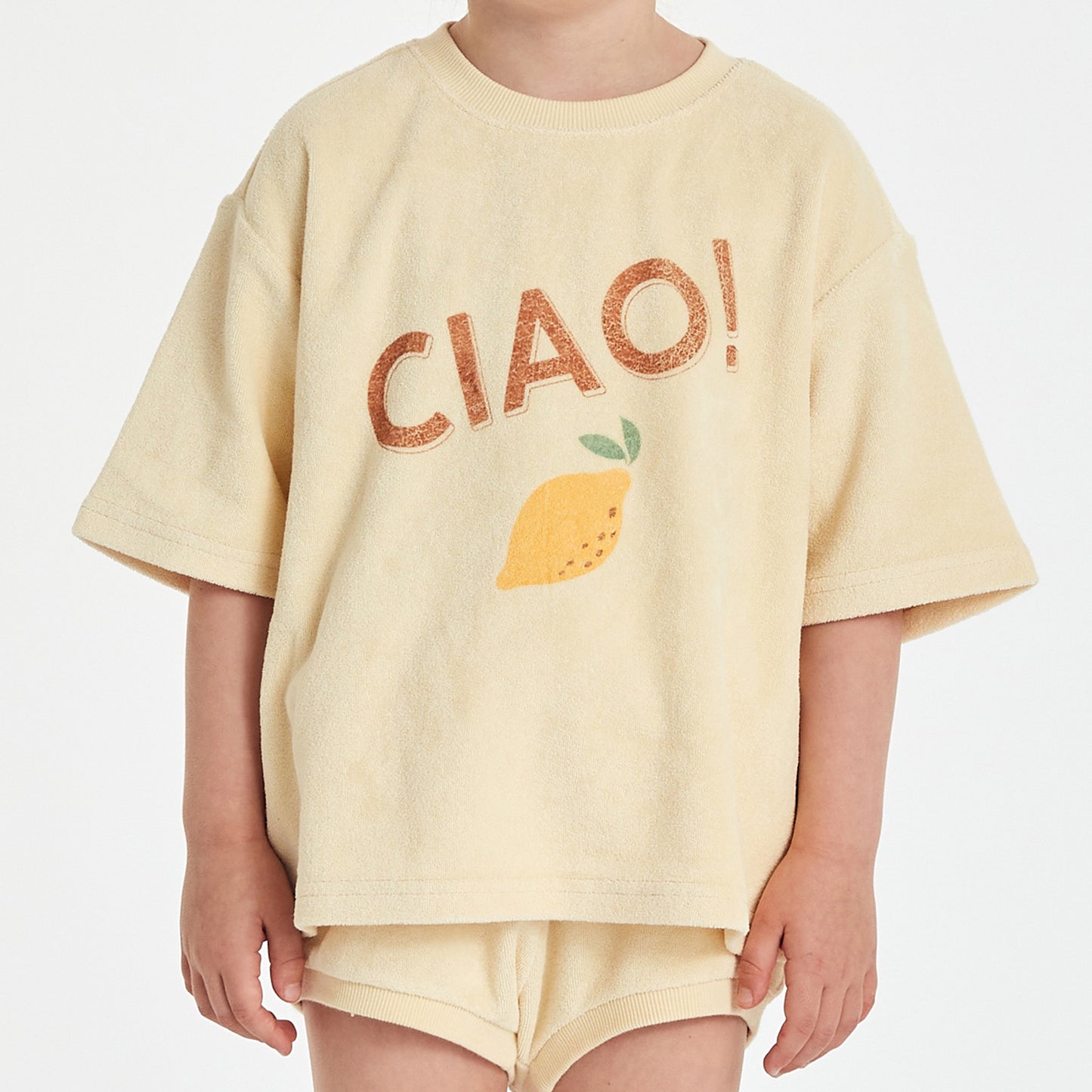 Ciao Mid Sleeve Tee Apricot Gelato